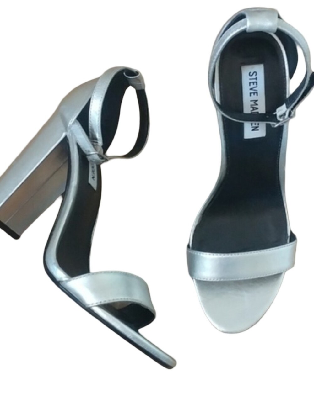 Steve Madden Carrson Sandals Silver Leather 8.5